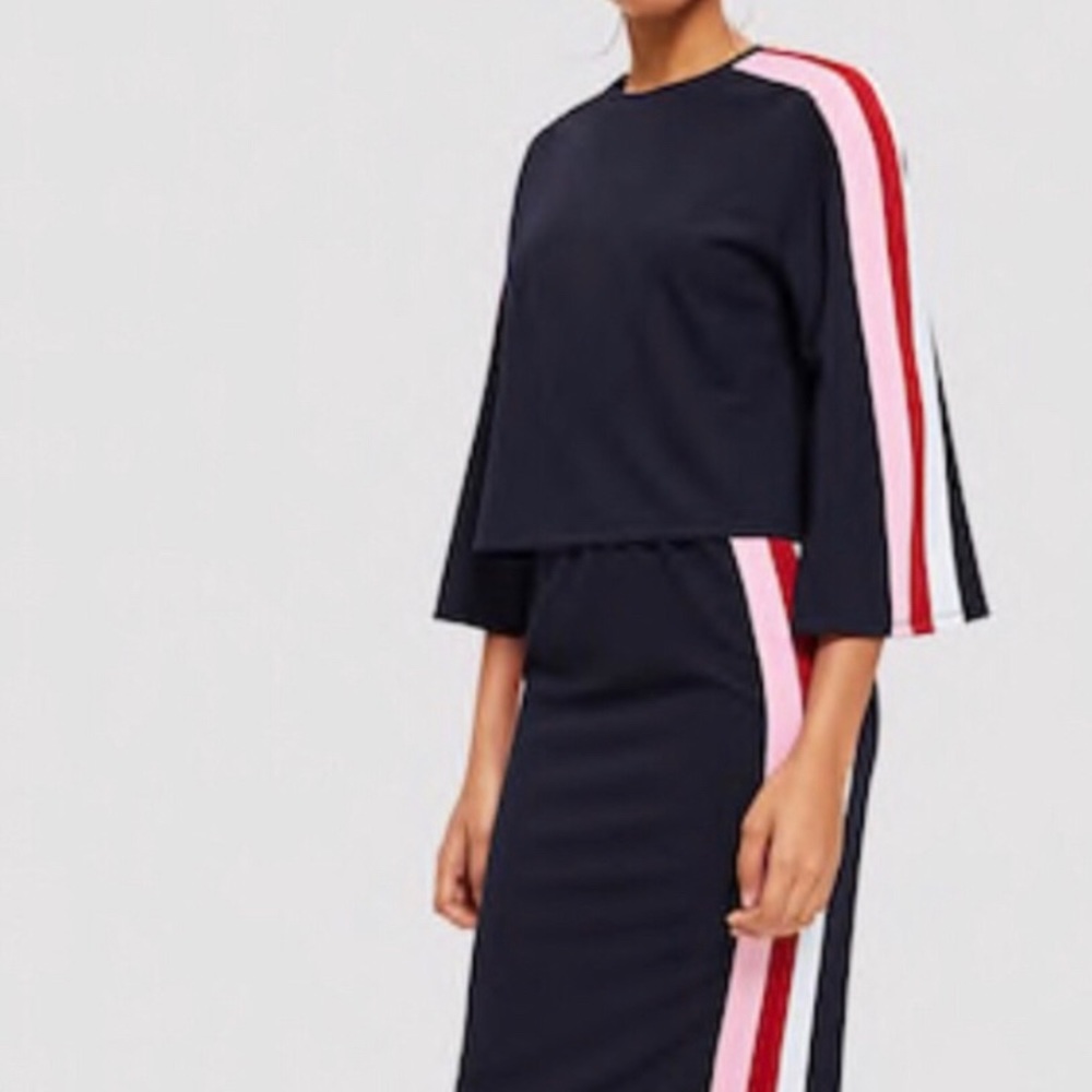 Striped 3/4 length sleeve Top